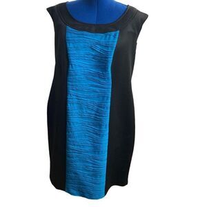 LONDON TIMES Woman Dress‎ Size 14W Bodycon Black Bluegreen